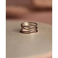 lille mus lille mus Ring 'Loop Basic' 925 Silber / vergoldet, Gold, – Produktbild 1 von 1