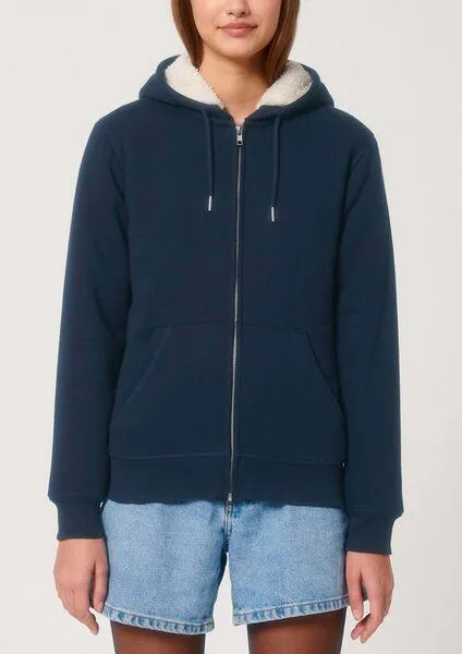 Human Family Voll gefütterte Unisex Sweatjacke "Heat Up" von Human Family, Navy, – Produktbild 3 von 4