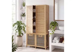 MCW Hochschrank MCW-N83-T Mit Ablagefächern und zwei Wäschekörben – Produktbild 1 von 1
