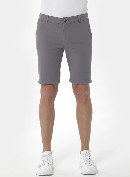 ORGANICATION ORGANICATION Slim Chino-Shorts aus Bio-Baumwolle, Grau(shadow), – Produktbild 1 von 4