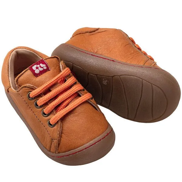 Pololo Pololo Lauflern-Sneaker aus pflanzlich gegerbtem Leder, Größen 20-27, Orange, – Produktbild 2 von 4