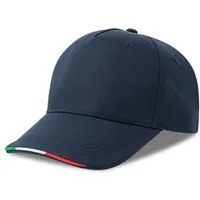Atlantis Headwear Atlantis Headwear Cap kontrastierende Paspeln in Farben der italienischen Flagge, Navy, – Produktbild 3 von 3