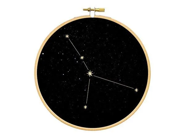 renna deluxe renna deluxe Sternzeichen in Gold als Bild im Stickrahmen – Produktbild 5 von 8