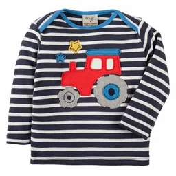 Frugi Frugi Langarm-Shirt Regenbogen-Traktor Bobby Applique Top Tractor – Produktbild 1 von 1