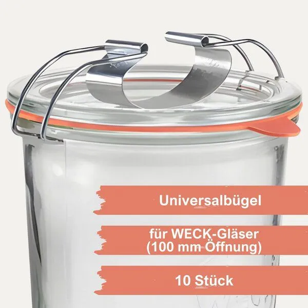 mikken mikken Einmach-Set: 10 Weckringe aus Naturkautschuk & 10 Metallklammern – für Weckgläser Ø 10 cm – Produktbild 4 von 8