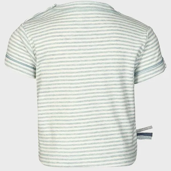 OrganicEra Baby S/S T-shirt Gestreift 'OrganicEra' aus Bio-Baumwolle, Aqua melange (grün), – Produktbild 2 von 3