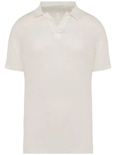 YTWOO YTWOO Herren Polohemd aus 100% Leinen, Vintage weiß, – Produktbild 1 von 3
