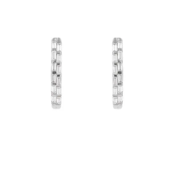Eppi Eppi Runde Ohrringe mit Lab Grown Diamanten in Baguette-Form Hamish, Weiss, – Produktbild 1 von 4