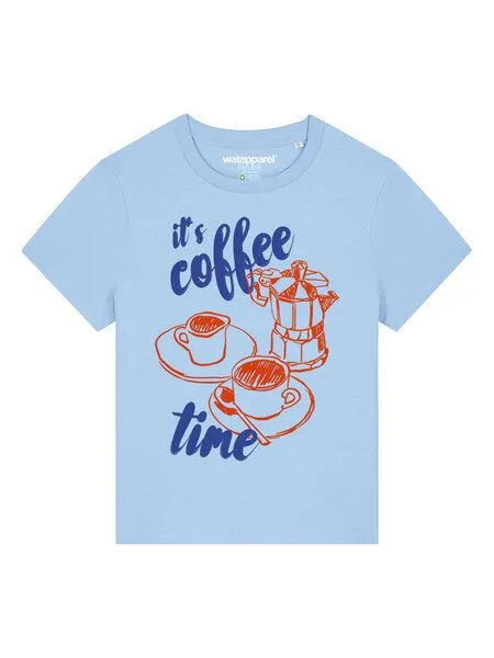 watapparel watapparel T-Shirt Frauen Its coffee time, Blue soul, – Produktbild 2 von 4