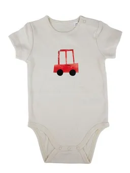 MelaDi Meladi Kinder Baby-Body aus Biobaumwolle - Rotes Auto auf Natural Raw – Produktbild 1 von 1
