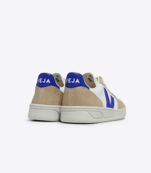 Veja Veja Sneaker Damen - V-10 Leather, White paros sahara (blau), – Produktbild 3 von 3