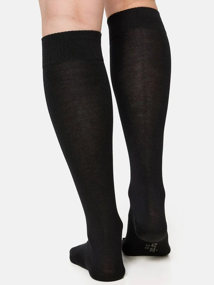 Nur Die Kniestrümpfe Bambus Damen (1er/3er/6er/9er Pack, 3-Paar) Knie-strümpfe thermo-socken overknee, Schwarz, – Produktbild 3 von 4