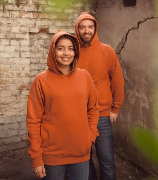 päfjes päfjes Basic / Blanko - Fair gehandelter Unisex Bio Hoodie / Kapuzenpulli, Orange, – Produktbild 2 von 3