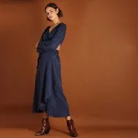 ManduTrap ManduTrap Langärmeliges Tencel Wickelkleid Tara in blau oder berry, Blau, – Produktbild 1 von 1