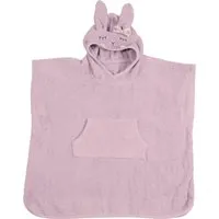 Kikadu Kinder Badeponcho aus Bio-Baumwolle mit Kapuze Hase rose Maße 65 x 62 cm, Rosa, – Produktbild 1 von 1