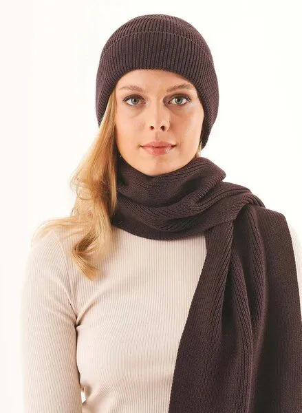 ORGANICATION ORGANICATION Unisex Strick-Beanie aus Bio-Baumwolle, Braun(espresso), – Produktbild 3 von 4