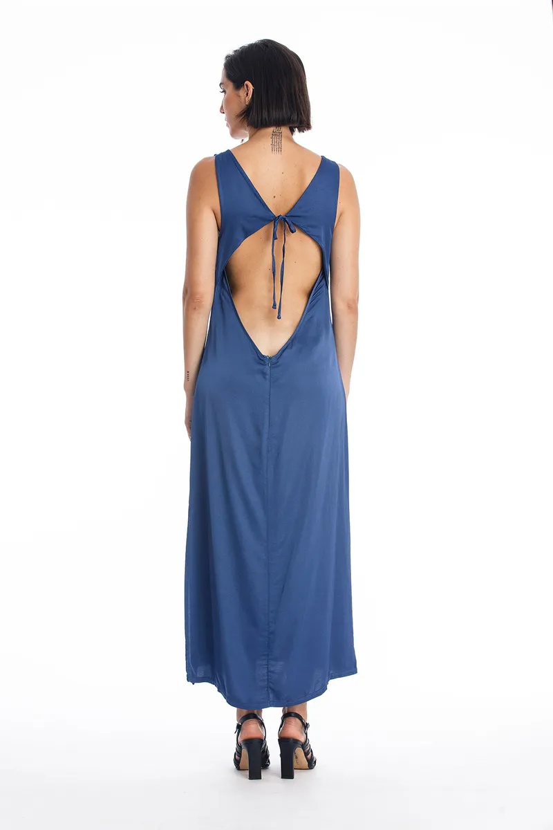 RAVENS VIEW IBIZA RAVENS VIEW IBIZA Damen vegan Kleid Liv Indigo Blau, Dunkelblau, – Produktbild 2 von 2