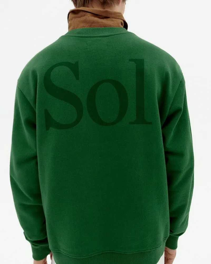 thinking mu thinking mu Herren vegan Sweatshirt Sonne Typ Leon Grün, Dunkelgrün, – Produktbild 1 von 2