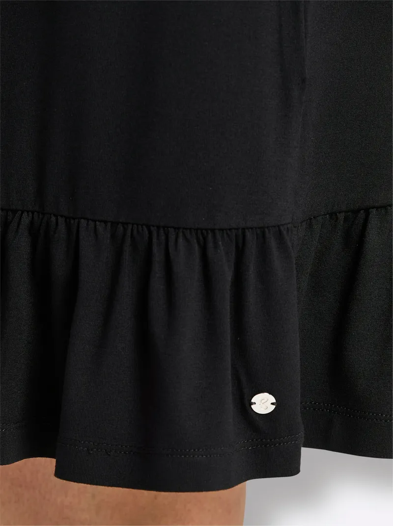 sheego Jerseykleid schwarz, Schwarz, – Produktbild 1 von 2