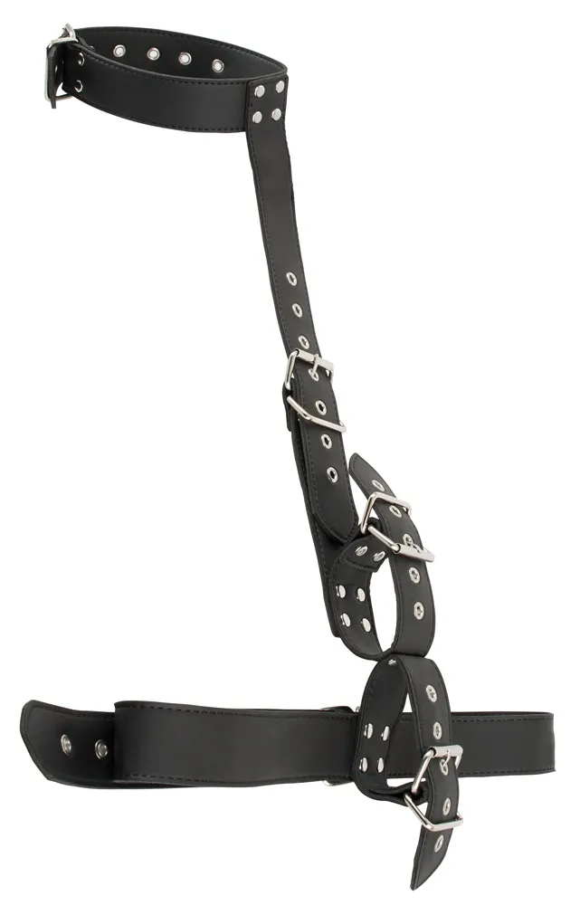 Vegan Fetish Fessel-Set in Leder-Optik, Schwarz, – Produktbild 2 von 4