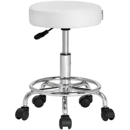 Casaria® Rollhocker Kunstleder Weiß 360° drehbar Fußablage – Produktbild 1 von 1