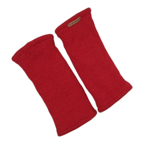 short'n'pietz short'n'pietz Schurwollhandstulpen, handgestrickt, Rot, – Produktbild 1 von 1