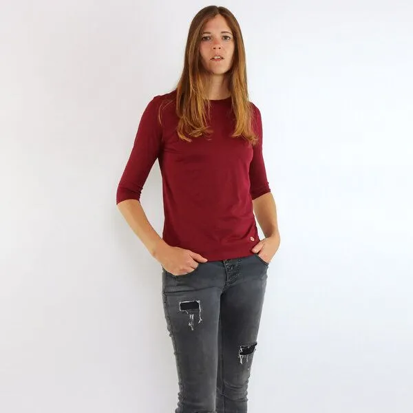 Gary Mash GARY MASH Longsleeve Montreal Bordeaux aus Modal®-Mix, Rot, – Produktbild 2 von 4