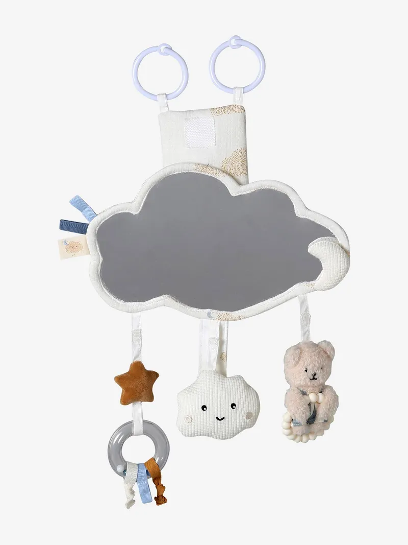 Vertbaudet Baby Activity-Spiegel WOLKE zum Aufhängen oder Aufstellen, Weiß, – Produktbild 1 von 4