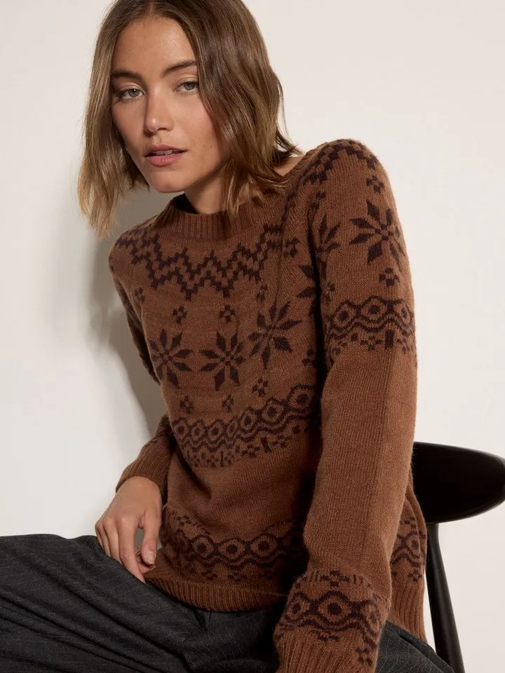 Apricot Apricot Strickpullover Weicher Pullover mit Norwegermuster, Braun, – Produktbild 4 von 4
