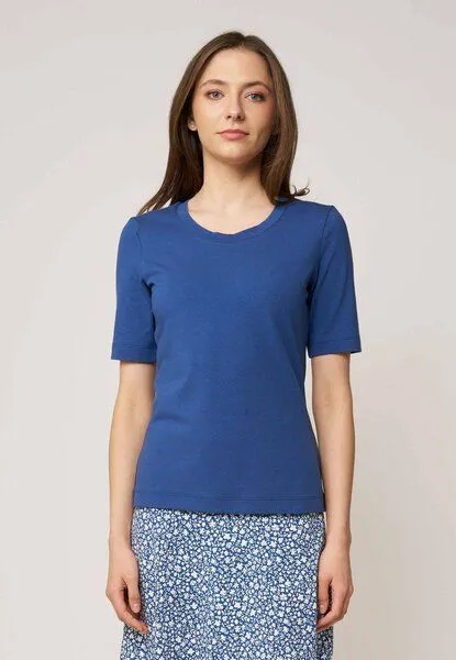 LANA Organic LANA Organic Basic Shirt aus Bio Baumwolle für Damen, Modell Vinnie, True navy, – Produktbild 1 von 4