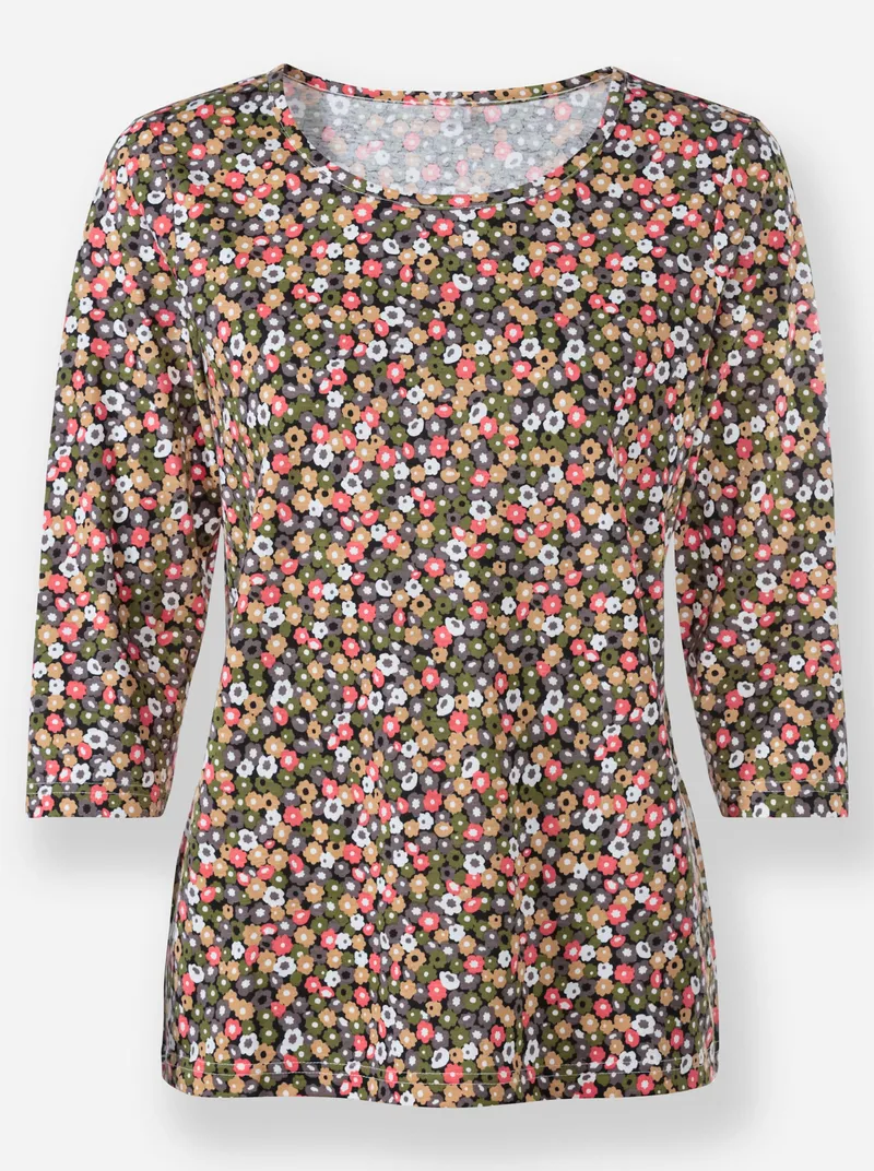Witt Print-Shirt grapefruit-oliv-bedruckt, Grapefruit-oliv-bedruckt, – Produktbild 2 von 2