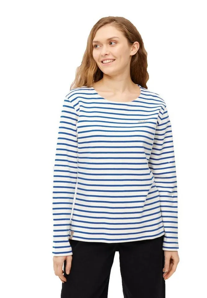 derbe derbe Langarmshirt Interstriped Damen Longsleeve (1-tlg), Weiß, – Produktbild 3 von 4