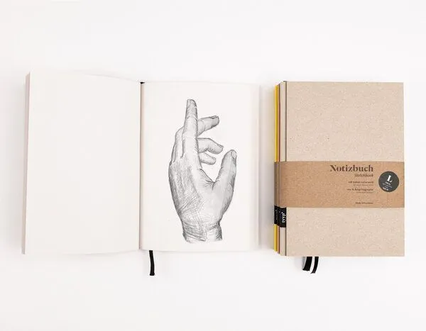 tyyp tyyp Notizbuch A5 – 100% Recyclingpapier – handmade in Germany – BerlinBook, Latte, – Produktbild 2 von 4