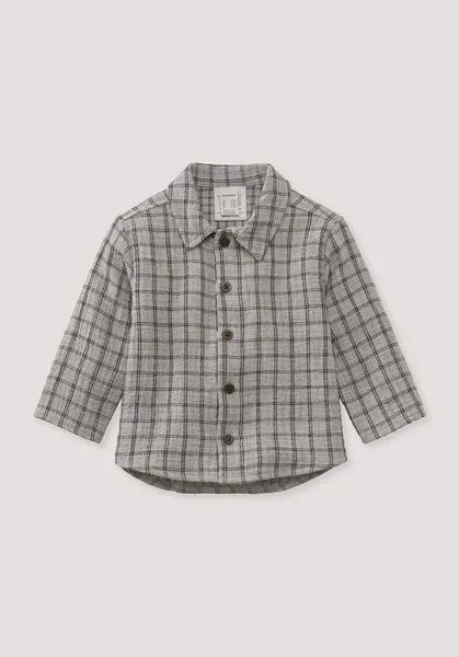 hessnatur hessnatur Musselin Shirt aus reiner Bio-Baumwolle, Hellgrau, – Produktbild 1 von 3
