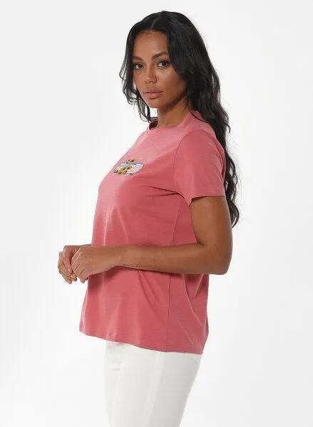 ORGANICATION ORGANICATION T-Shirt aus Bio-Baumwolle mit Print, Rose(desert rose), – Produktbild 3 von 4