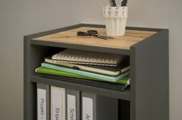 Furn.Design Container Center (Büroregal in grau matt mit Wotan Eiche, 40 x 70 cm) Schreibtischhöhe – Produktbild 1 von 1