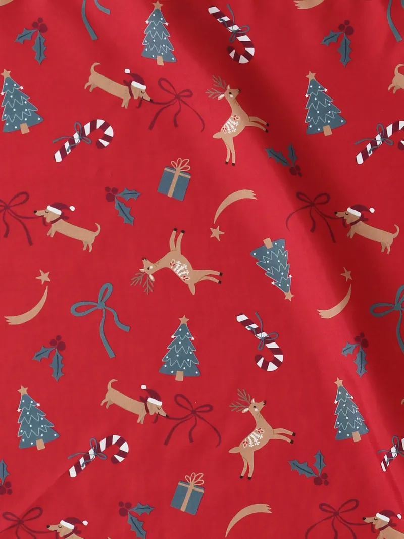 Vertbaudet 2er-Set Furoshiki-Geschenktücher mit Weihnachtsmotiv, Rot, – Produktbild 3 von 4