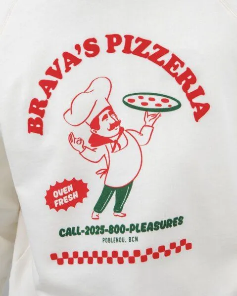 Brava Fabrics Brava Fabrics Hot & Brava Pizza Sweatshirt Weiß – Produktbild 4 von 4