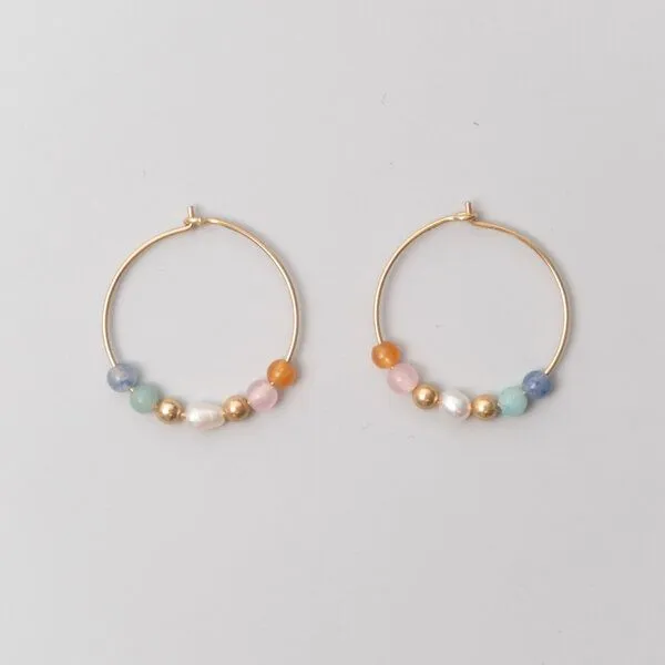 fejn jewelry fejn jewelry Ohrringe 'summer pearl' mit Süsswasserperlen und Halbedelsteine, Gold, – Produktbild 1 von 2