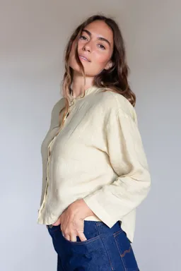 TWOTHIRDS TWOTHIRDS Damen vegan Shirt Mit Pompons Gardenia Gelb – Produktbild 1 von 1