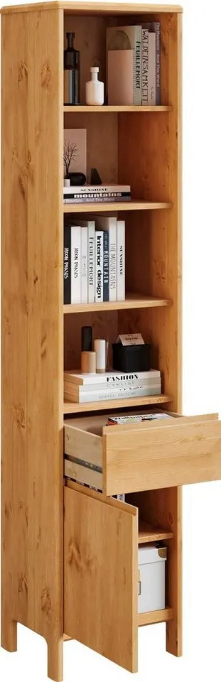 OTTO home Regal Luven, zertifiziertes Massivholz, Breite 44 cm, Beige, – Produktbild 5 von 5