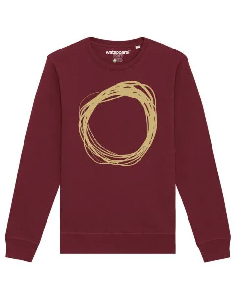 watapparel watapparel Sweatshirt Unisex Kreis, Burgundy, – Produktbild 1 von 3