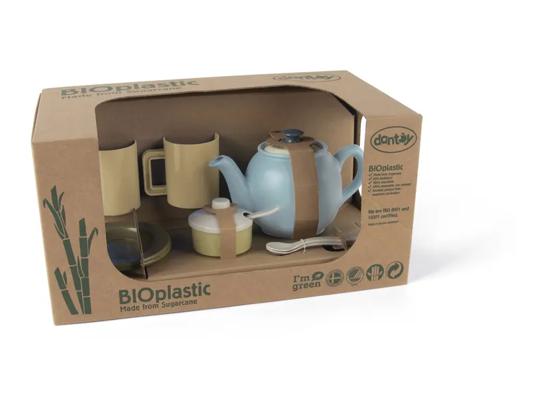 dantoy dantoy Tee-Set aus Bio-Kunststoff 11-teilig, Blau, grün, grau, – Produktbild 2 von 2