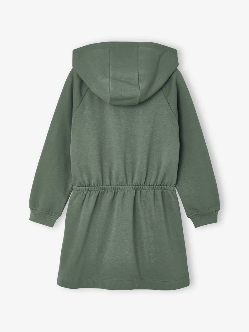 Vertbaudet Kurzes Kapuzenkleid Mädchen, Grün, – Produktbild 4 von 4
