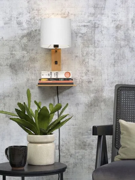 GOOD&MOJO GOOD&MOJO Naturel Wandlampe Andes, Weiss, – Produktbild 4 von 4