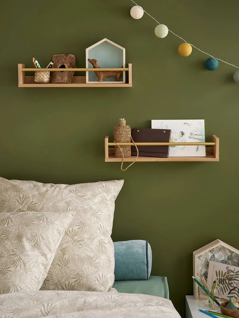 Vertbaudet 2er-Set Wandregale mit ener Stange Kinderzimmer, Gold, – Produktbild 2 von 4