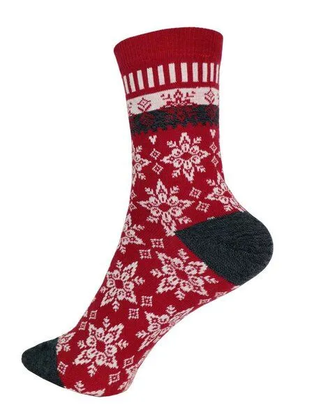 grödo Grödo Damen Eissternsocke Baumwolle (Bio) Elasthan, Rot-bunt-eissternsocke, – Produktbild 1 von 1
