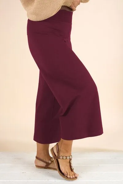 La Gitana La Gitana Culotte Hose Damen Bio-Baumwolljersey nachhaltig – „Loah“, Bordeaux(rot), – Produktbild 3 von 4
