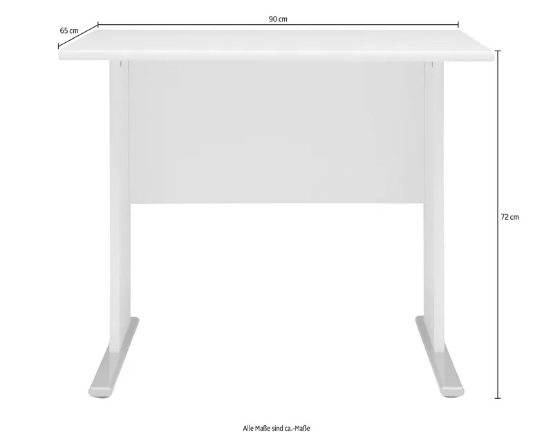 Schildmeyer Schreibtisch Serie 200, Schreibtisch, Made in Germany, B: 90 cm, Solide Verarbeitung - Dieses Produkt ist in Deutschland gefertigt, Weiß, – Produktbild 2 von 3