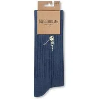 GreenBomb GREENBOMB Pasta Fork Tennis Socks - Lässige Socken aus Bio-Baumwoll Mix / hochwertiger Print / Fair & Vegan, Blau (marineblau), – Produktbild 1 von 1